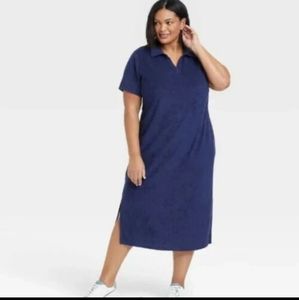 Ava & Viv 2x Blue Terry Dress NWT
